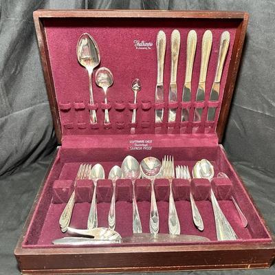 Simeon L. & George H. Rogers Co. For Oneida Flatware In Wooden Case