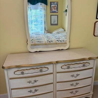 French Provincial Dresser With Mirror