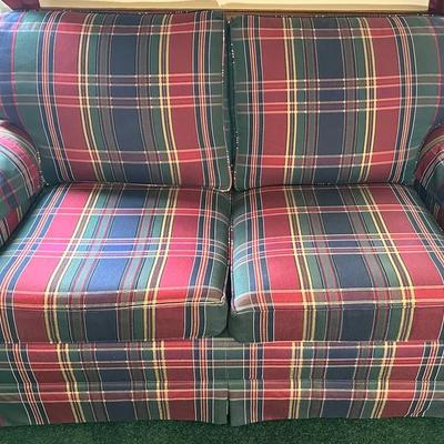 Plaid Upholstered Masterfield 2 Cushion Love Seat