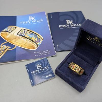 Frey Wille Enameled Ring...Sz 10