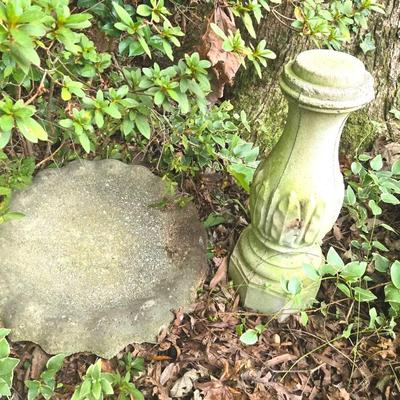 Vintage Cement Bird Bath Garden Decor