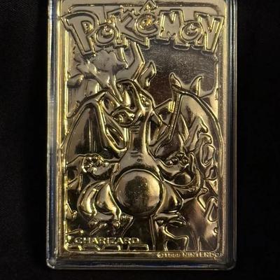 Lot 500: Pokémon 23K Gold-Plated Charizard Card w/ Certificate of Authenticity
