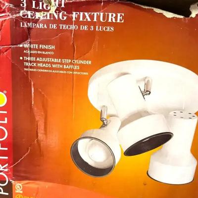 Lot 100:  Three Light Ceiling Fixture 