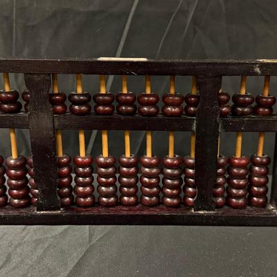 Lot 448: Vintage Chinese Wooden Abacus with Brass Corners