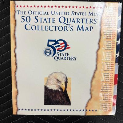 Lot 264: US Mint 50 State Quarters Collectors Map 