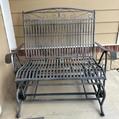 Wrought Iron Loveseat Glider 