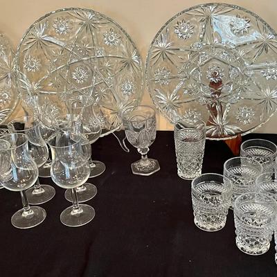 Assortment of Glassware – Serving Platters, Goblets & More!
