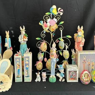 Vintage Easter Decor- Tree And Figurines 