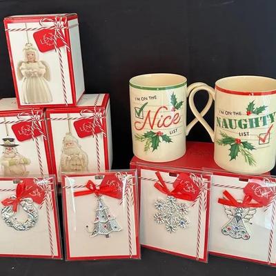 Never Opened Lenox Holiday- Ornaments And Mugs 