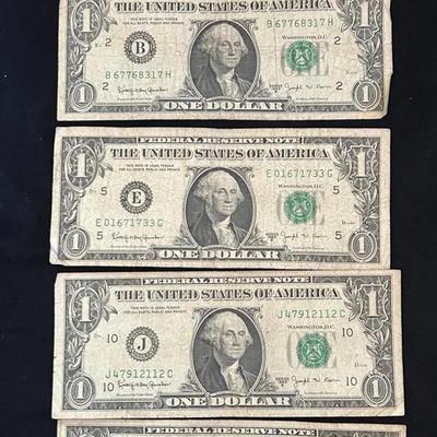 Set of 5 – 1963B $1 “Barr Notes” – Signed by Shortest-Serving Treasury Secretary