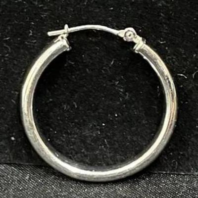 14k White Gold Scrap Hoop Earring