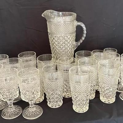 Anchor Hocking Wexford Pitcher And Assorted Drinkware 