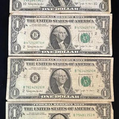 #5 – Set of 4 – 1963B $1 “Barr Notes” – Signed by Shortest-Serving Treasury Secretary