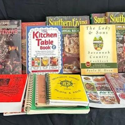 Assorted Cookbooks And Magazines