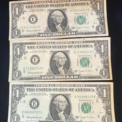 #3 – Set of 3 – 1963B $1 “Barr Notes” – Signed by Shortest-Serving Treasury Secretary