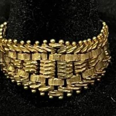 14k Yellow Gold Flexible Mesh Ring – Size 10