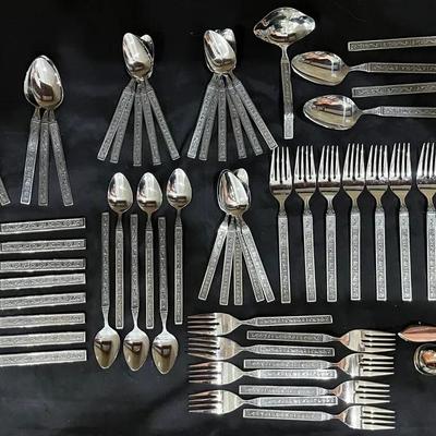 Stylecraft Stainless Steel Flatware & Servingware – 62 Pieces (Service for 8+)
