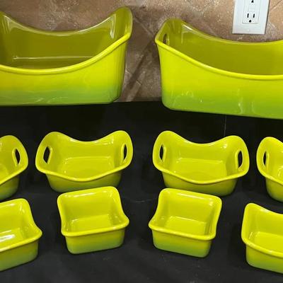 Rachel Ray Ombré Lime Green Stoneware Dishes 