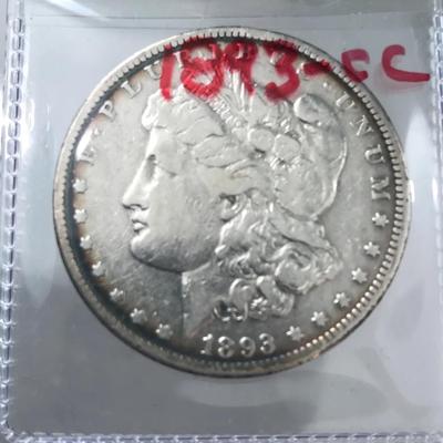 1893 CC Morgan Silver Dollar 