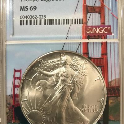 1986-S Silver Eagle (MS69)
