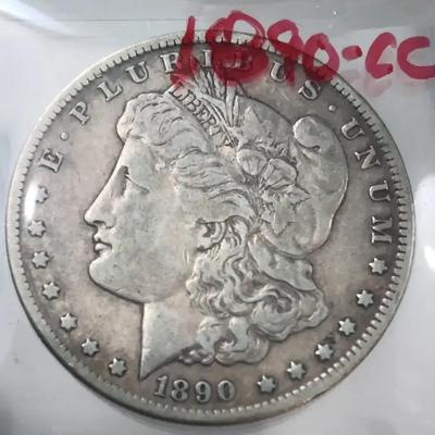 1890 CC Morgan Silver Dollar
