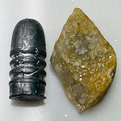 Historic Minie Ball and Gold-bearing Quartz