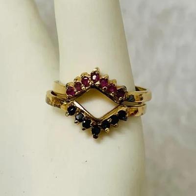 Sterling Ruby/Sapphire Stacking Rings