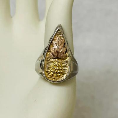 Tri-tone Sterling Silver Black Hills Style Ring
