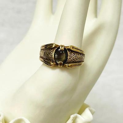 Vintage 10K Gold Smoky Quartz Ring