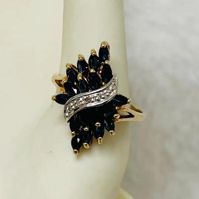 Diamond and Sapphire 14K Gold Ring