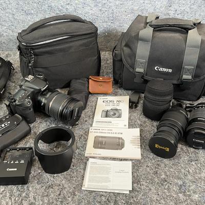 Canon Digital Camera & Lenses | EOS 70D DSLR, EFS 18-55mm, EFS 55-250mm (2), EFS 17-55mm