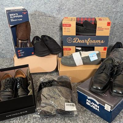 Men’s Shoes & Slippers Lot | Dockers, Dearfoams, Van Heusen, Bostonian, Nunn Bush & More