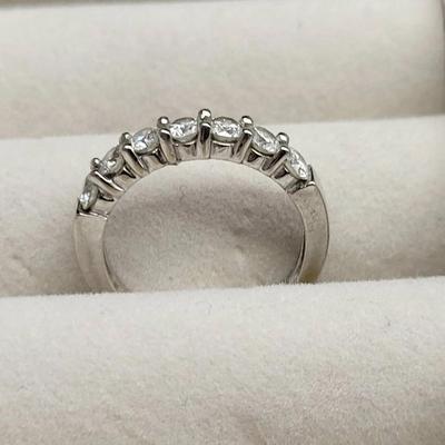 14K White Gold Diamond Band Ring | 2.62g