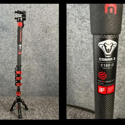 iFootage Cobra 2 C180-II Carbon Fiber Monopod | Tripod Base, Carry Bag