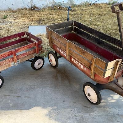 Radio Flyer Wooden Wagons – Pair of Vintage Pull Wagons