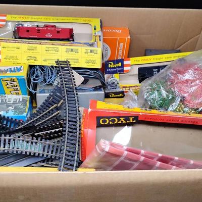 HO Scale Trains, Tracks, Plus Matchbox Cars 