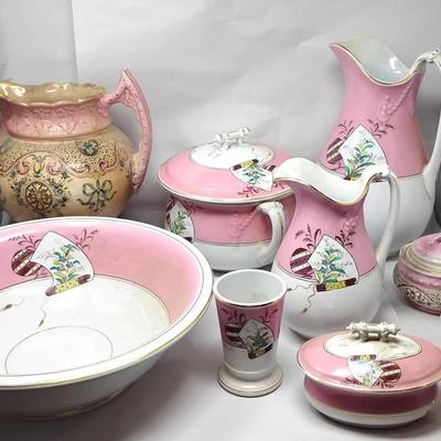 Antique Pretty In Pink Ironstone 