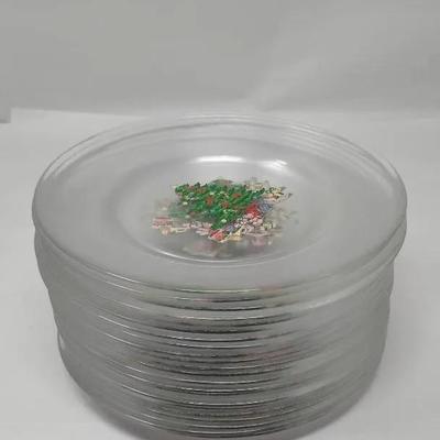 Clear Christmas Plates 