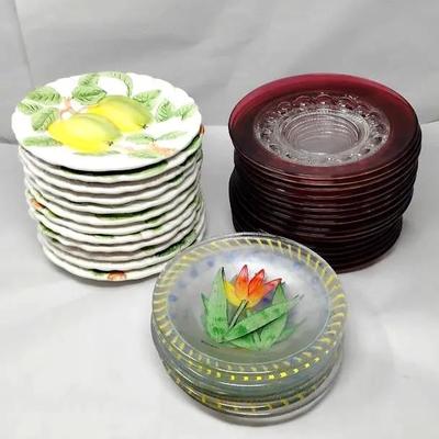 Three Sets Of Vintage Plates 