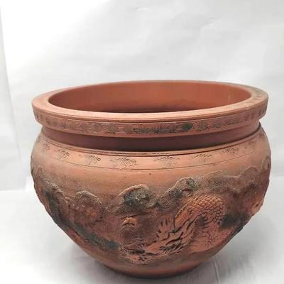 Vintage Japanese Tokohame Ware Terracotta Jardiniere 