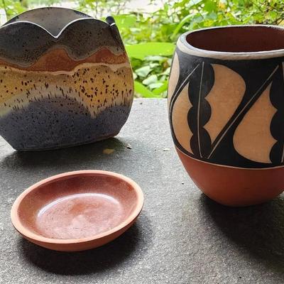 Pottery - Native American Pot And Wall Hanging Pot By Robert Parrott