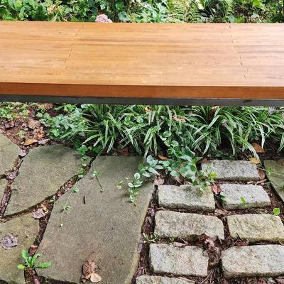 Butcher Block Topped Metal Table