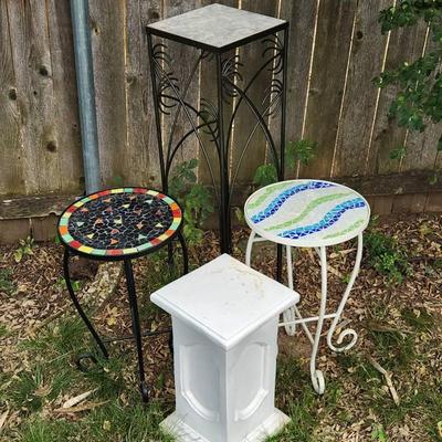 Mosaic Tables And Plant Stands
