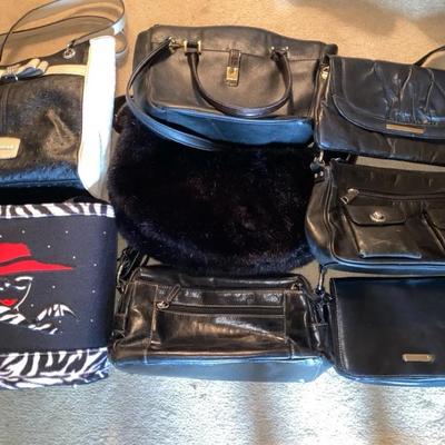 8 Black Purses 