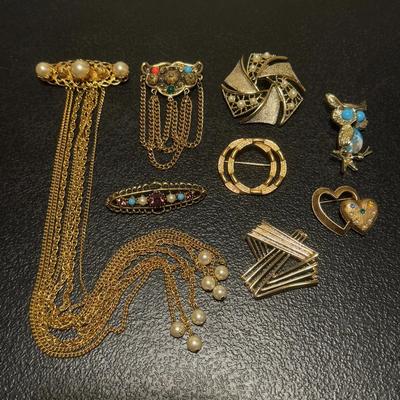 Gold Tone Vintage Emmons Brooches