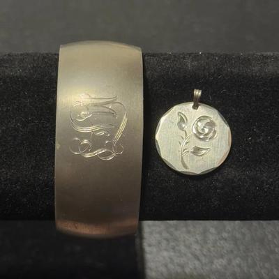 Pewter Bracelet and Pendant