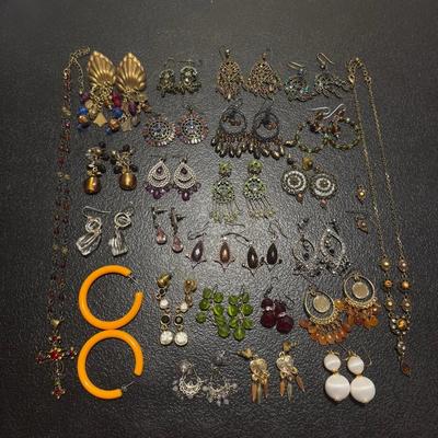 Colorful Costume Jewelry and Organizer 