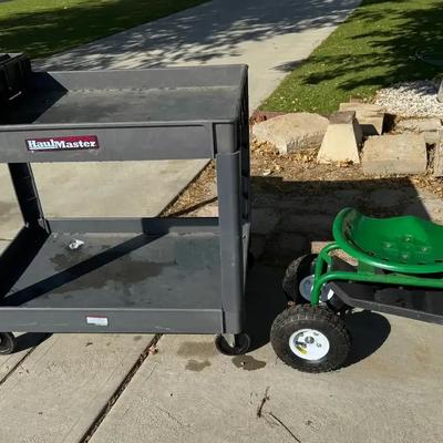 Haul-Master Utility Cart & Rolling Garden Seat | Heavy-Duty Work & Garden Tools