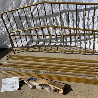 DHP King Metal Bed Frame – Gold Finish (New, Unassembled)