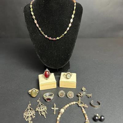 Lovely Sterling Silver & Gemstone Jewelry Collection – Rings, Earrings, Necklace, Bracelet